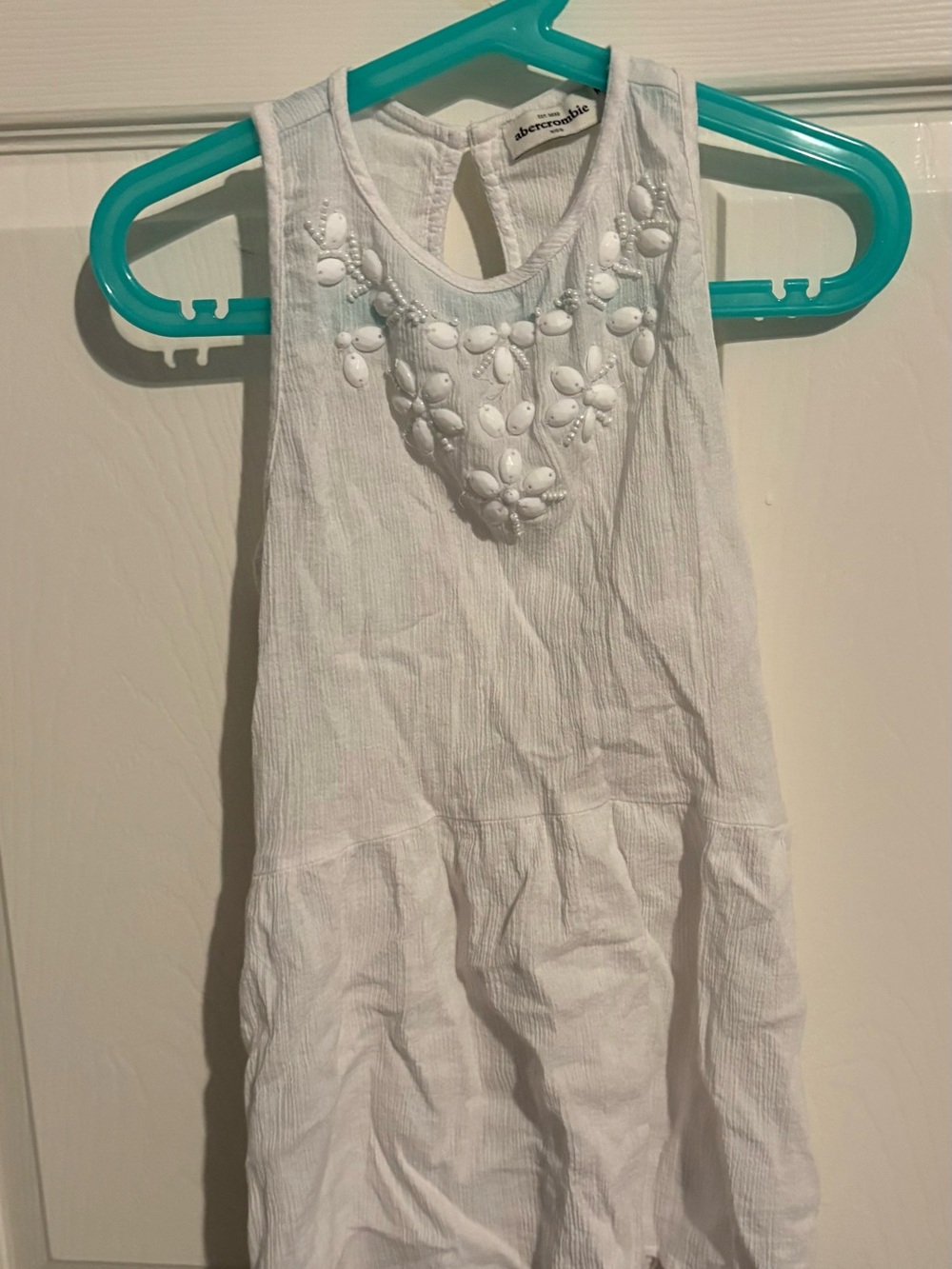 134- kid’s Abercrombie & Fitch White Embellished Girls Tank